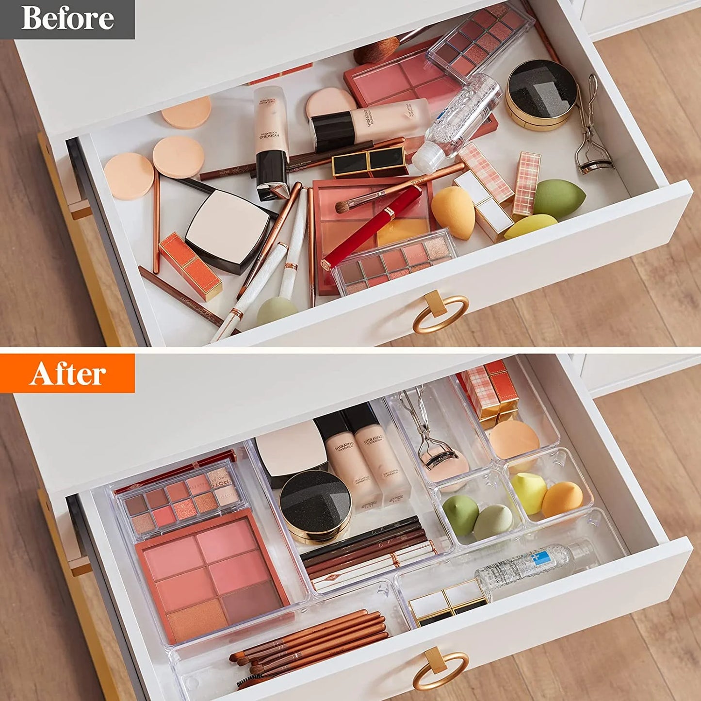 ClearSort TM | Clear Drawer Organizer Tray Set