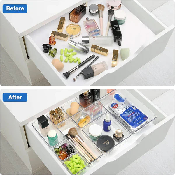 ClearSort TM | Clear Drawer Organizer Tray Set