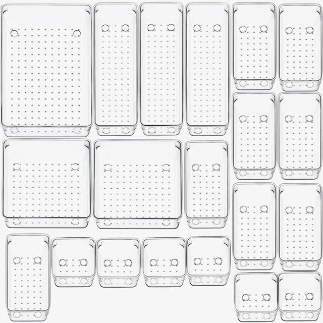 ClearSort TM | Clear Drawer Organizer Tray Set